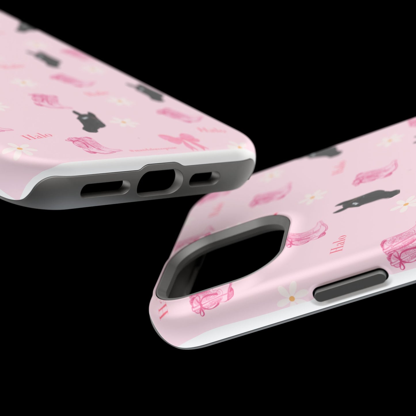 Magnetic Impact-Resistant Phone Case — Cute Pink Cat Pattern