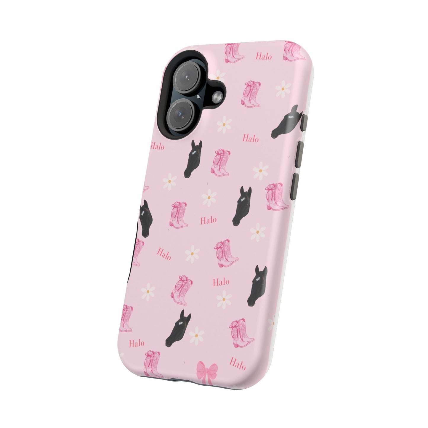 Magnetic Impact-Resistant Phone Case — Cute Pink Cat Pattern
