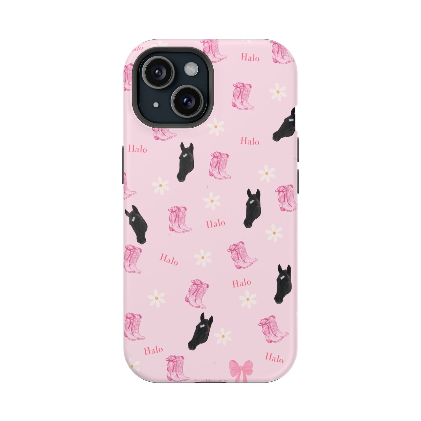 Magnetic Impact-Resistant Phone Case — Cute Pink Cat Pattern