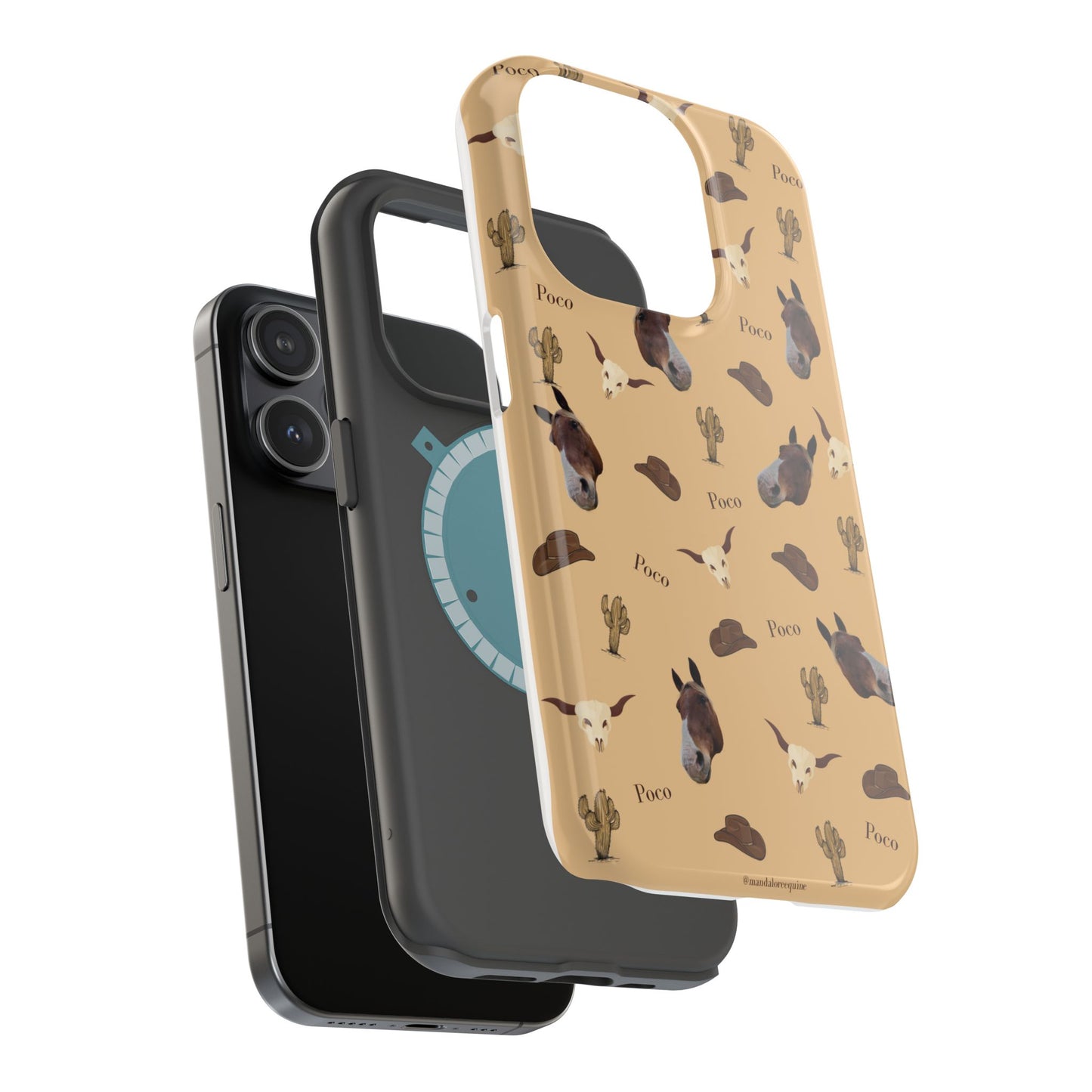 Western Horse Pattern Magnetic Impact Phone Case