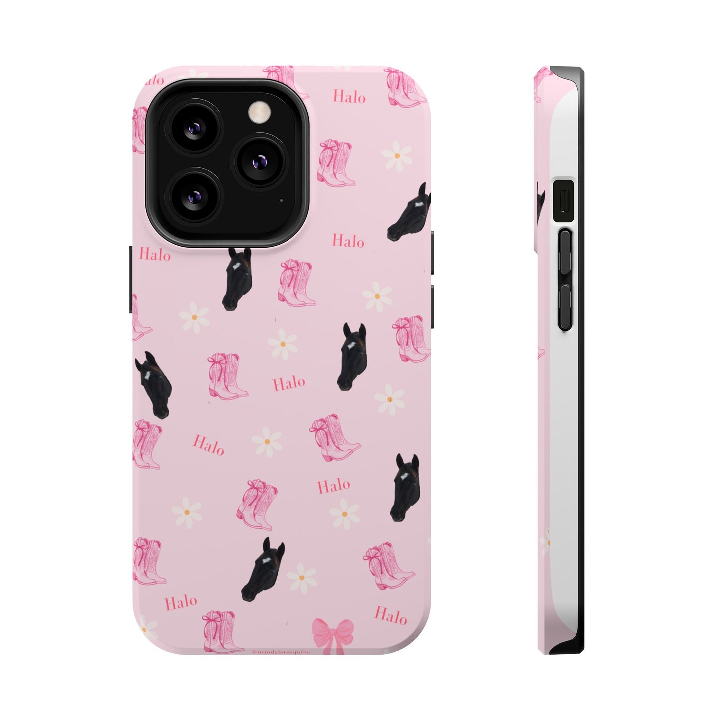 Magnetic Impact-Resistant Phone Case — Cute Pink Cat Pattern