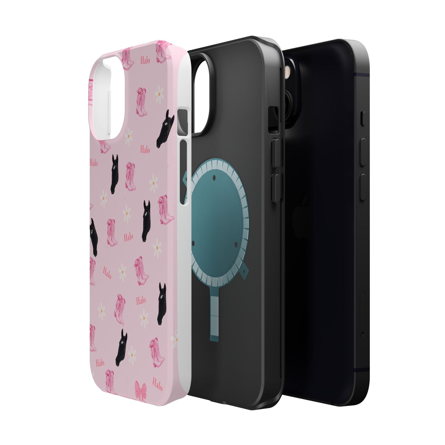 Magnetic Impact-Resistant Phone Case — Cute Pink Cat Pattern